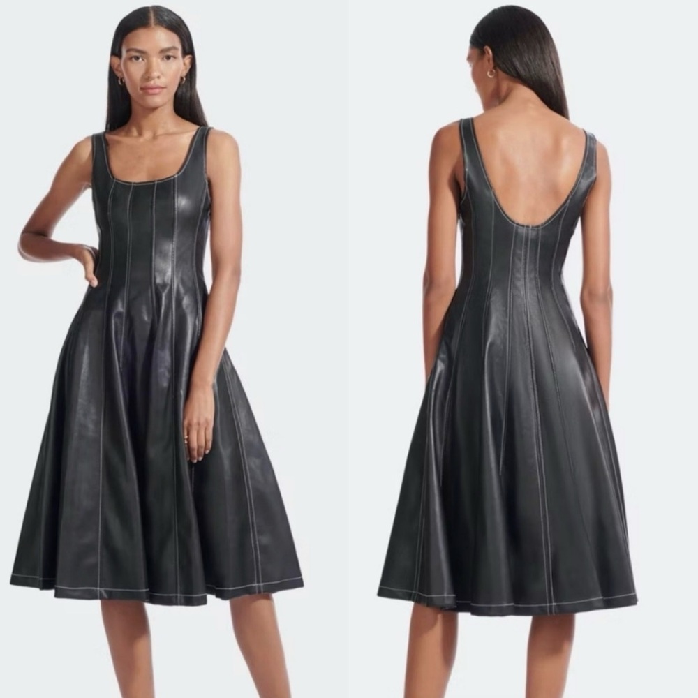 STAUD Wells Dress Faux Leather - Picture 10 of 14
